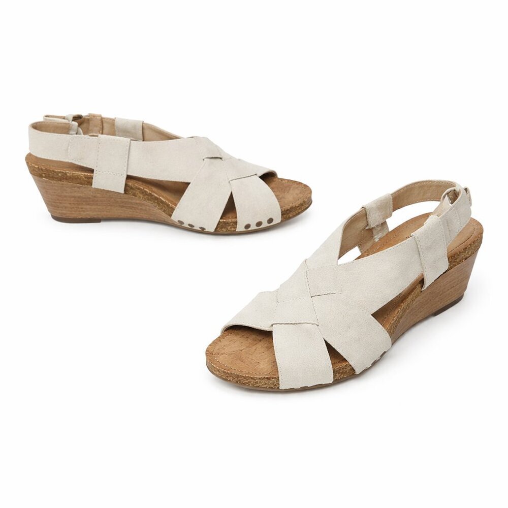 ME TOO Adam Tucker Tarin Leather Wedge Slingback Sandal Shoes Size 8M